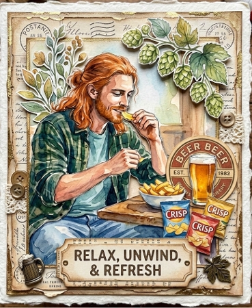 Man Drinking Beer  by Liz Rayner
