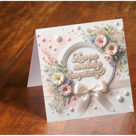 Pastel Floral & Ribbon Elegant Card Making Kit (Set 3) by Liz Rayner