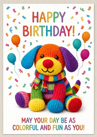 Rainbow Knitted Animal Images (set 1) by Liz Rayner