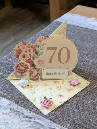 Floral Pop-Up Birthday Card Kit with Age Options – Elegant 3D Design by Sabine Llorens