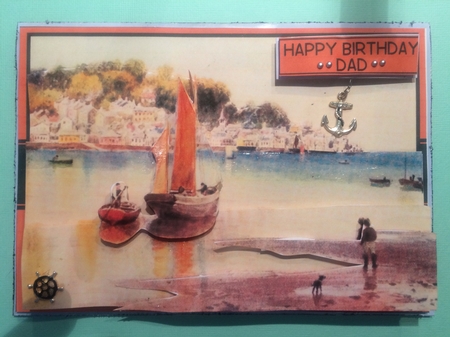 Appledore Harbour A5 Card Front Minikit by Lois Robinson