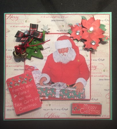 Christmas Card, Santa Writing on Presents by Lois Robinson