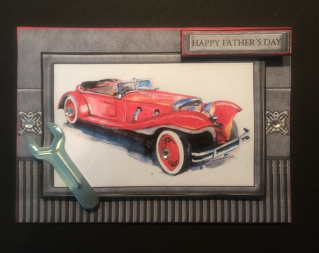 Vintage Car Birthday Or Fathers Day Topper by Lois Robinson