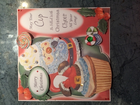 Christmas Hot Choc & Cupcake - Santa by Lois Robinson