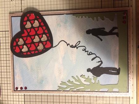 Flying kite Valentines topper by Lois Robinson