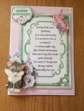 Say it With Flowers - 7x6 inch card front with decoupage by Lois Robinson