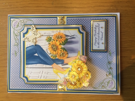 A5 A bag full of daffodils Card Front, Topper and Sentiments  by Lois Robinson