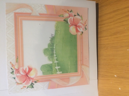Beautiful Pink Floral Insert Happy Birthday 7x7 by Lois Robinson