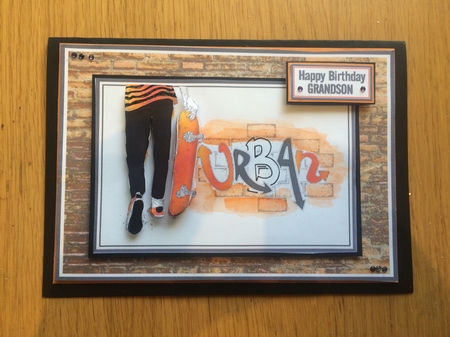 A5 Urban Card Front, Topper, Decoupage & Sentiments by Lois Robinson