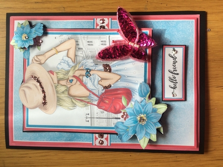 A5 Little Beauty Card Front, Topper, Decoupage and sentiments  by Lois Robinson