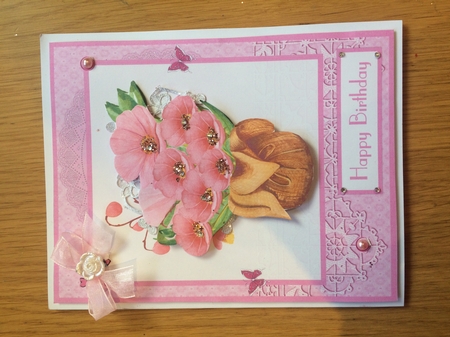 Pink wildflowers birthday greeting card by Lois Robinson