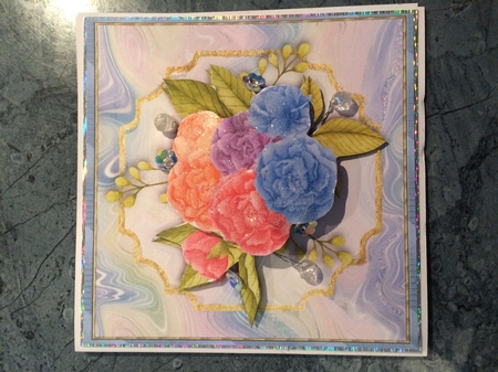 Peonies - Blank Card  by Lois Robinson