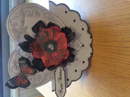 A Love of Poppies - Heart Shaped Wobble Card Mini-Kit by Lois Robinson