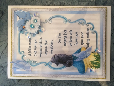 Get Well Soon 13 - 7x5 inch card front with decoupage by Lois Robinson