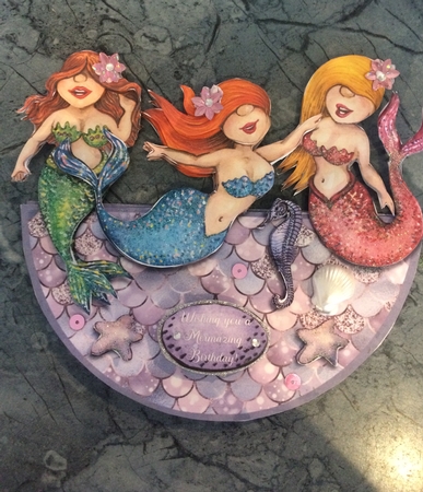 MERMAZING MERMAIDS rocker card by Lois Robinson