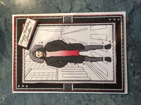 A5 Man in hoodie Card Front, Topper and sentiments  by Lois Robinson