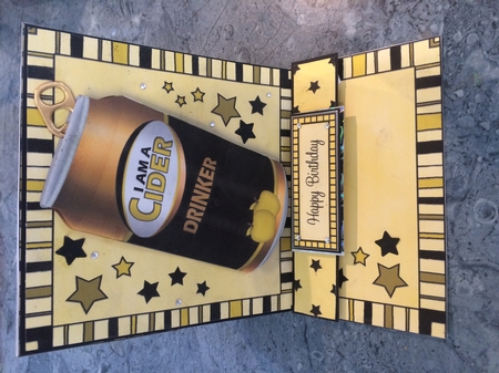 3D Easel Card Mini Kit - Beer Can - I am a Cider Drinker by Lois Robinson