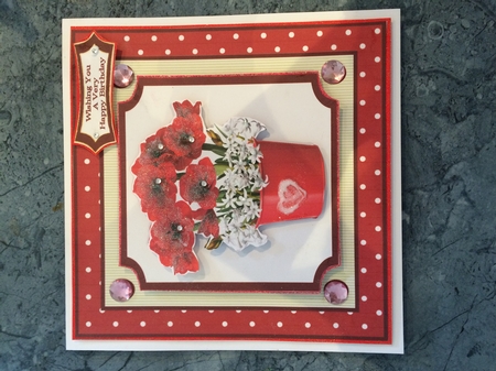 Pretty Red And White Flowers - Mini Kit by Lois Robinson