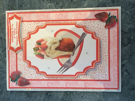 Strawberries And Cream Cup Cake  by Lois Robinson
