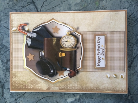 A5 Mens Business Accessories Card Front, Topper and decoupage with sentiments  by Lois Robinson