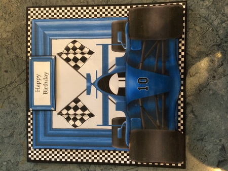 Formula Race Car - Blue by Lois Robinson