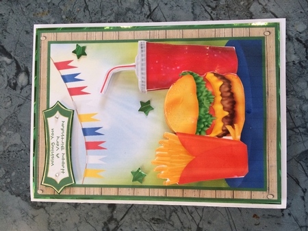 Eating Cheese Burger And Fries on A Warm Afternoon  by Lois Robinson