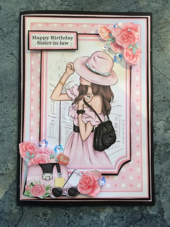 A5 Teenage Beauty 2 Card Front, Topper and Sentiment  by Lois Robinson