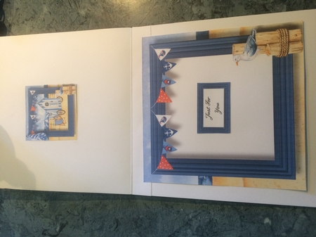 The Beach Hut - Blue Stripe by Lois Robinson