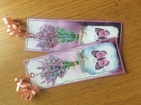 4 Lavender toppers/bookmarks by Lois Robinson