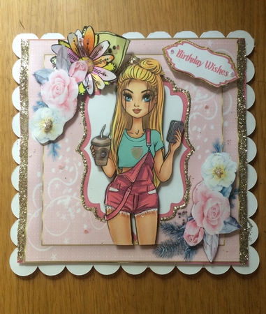 8X8 Mini Kit , Lovely Coffee Girl 1 by Lois Robinson