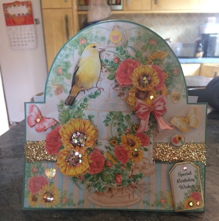 Floral Bird Cage 03 Shaped Mini Page Kit  by Lois Robinson