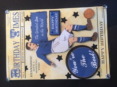 Blue Vintage Footballer (son's Birthday) - A5 by Lois Robinson