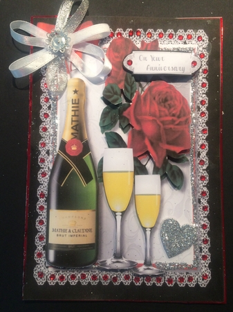 Beautiful Anniversary Card with Red Roses  by Lois Robinson