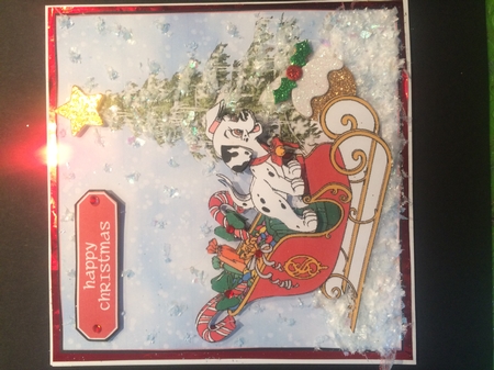 DALMATIAN SLEIGH RIDE CHRISTMAS TOPPER by Lois Robinson