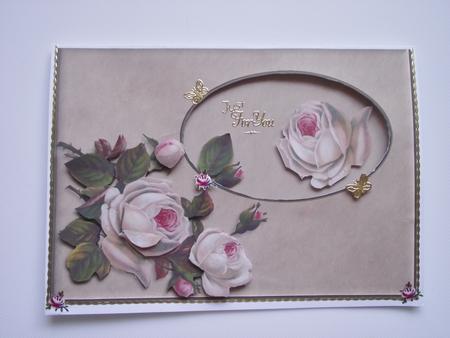 Cream Roses Aperture Card by Pauline Ronberg
