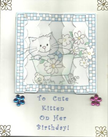 Cute Cat Side Stacker Topper by Lola Kay Strong