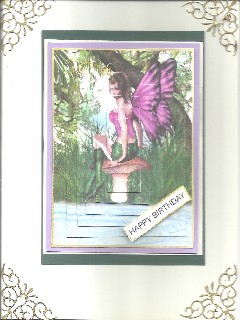 Fairy on a Toadstool Oblong Pyramage by Lola Kay Strong