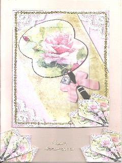 Pink Oriental Rose Fan 7x5in One Corner Stacker Featured Gallery Photo