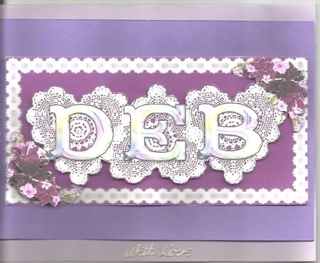 Dl Lace Heart "deb" Card Topper with Decoupage by Lola Kay Strong