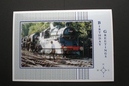 Steam Train Card Front by Lorna Quinney