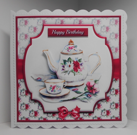 Tea & Flowers 6x6 Quick Card by Lorraine Collett