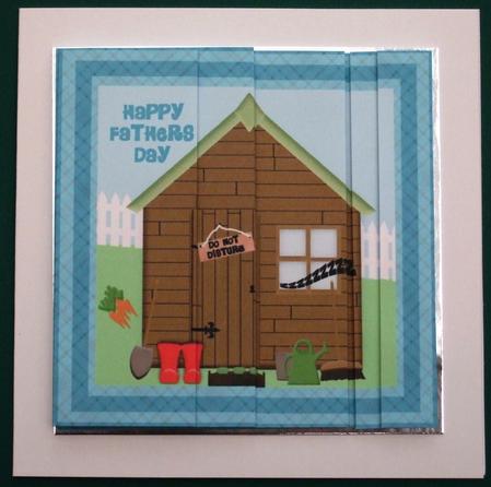 Dad's Shed Fathers Day Panel Card Front by Lorraine Reed