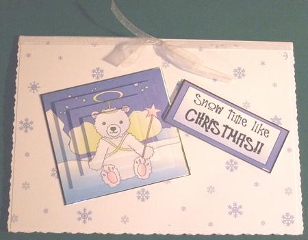 Pompom the Polar Bear Dresses Up as an Angel Square Stacker by Lorraine Reed