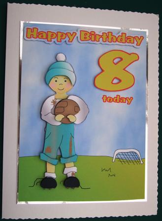 Little Footballer - Boys Age Card by Lorraine Reed