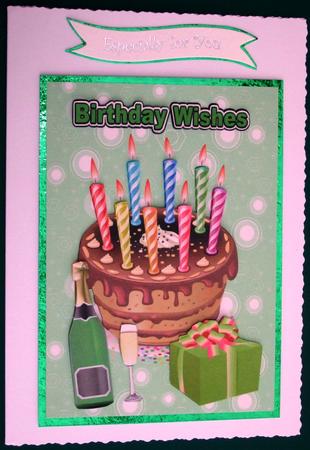 Birthday Cake & Champagne by Lorraine Reed