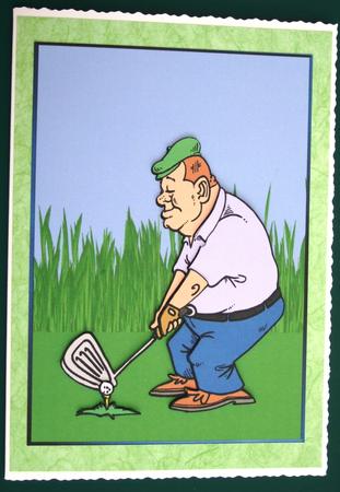 Anyone for Golf Card Front with Decoupage by Lorraine Reed