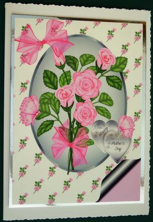Pink Roses for Mother's Day A4 Topper by Lorraine Reed