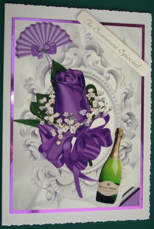 Purple Rose in Ornate Frame, A4 Topper by Lorraine Reed