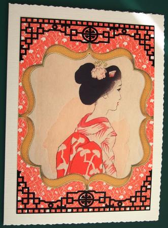 Oriental Beauty A4 Sheet Card Topper by Lorraine Reed