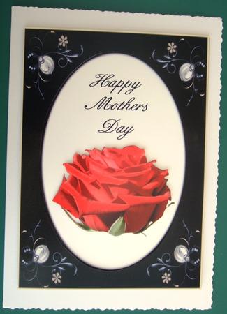 A4 Mothers Day Rose Card by Lorraine Reed